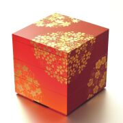 JUBAKO/重箱/花丸春秋5.0三段重(古代朱)（A）<迎春>KT2033A