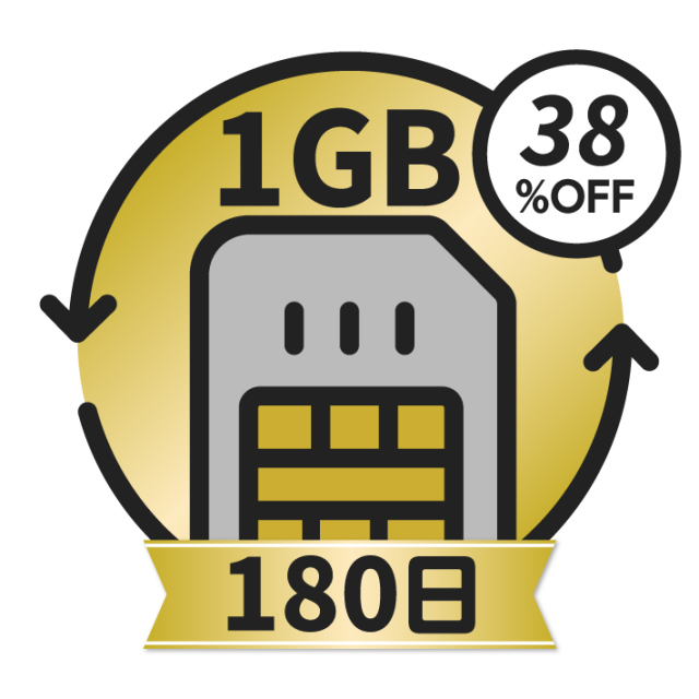 KAZUNA eTalk5 グローバル通信チャージ ＜1GB/180日＞