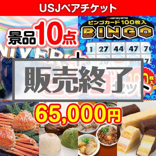 ＜販売終了＞【景品ビンゴまとめ買い景品セット：当選者10名様向け】USJチケット 10点セット [送料無料・全品目録パネル付・当日出荷可]