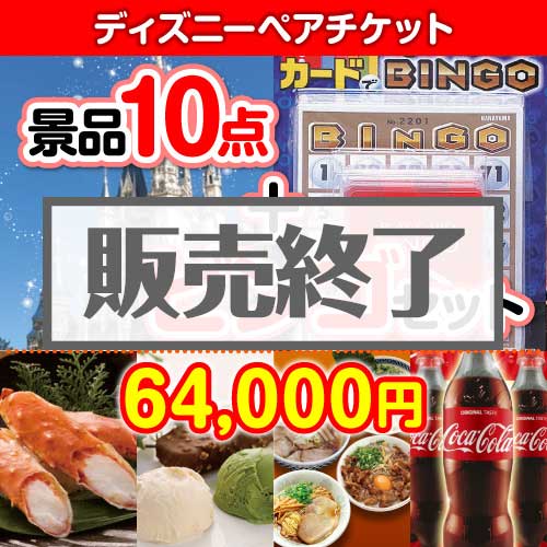 ＜販売終了＞【ビンゴゲーム付き】ディズニーチケット10点セット[送料無料・全品目録パネル付・当日出荷可]