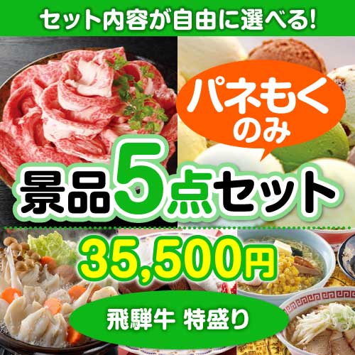＜内容が選べるまとめ買い景品5点セット＞/hdg-t100-a3 目玉：飛騨牛特盛り