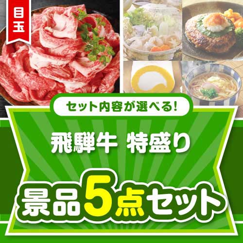 ＜内容が選べるまとめ買い景品＞/hdg-t100-a3 目玉：飛騨牛特盛り5点セット