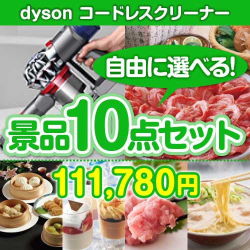 ＜販売終了＞＜内容が選べる景品10点セット＞/dyson-clnv7-a3 目玉：dyson コードレスクリーナー[送料無料・全品目録パネル付・当日出荷可]