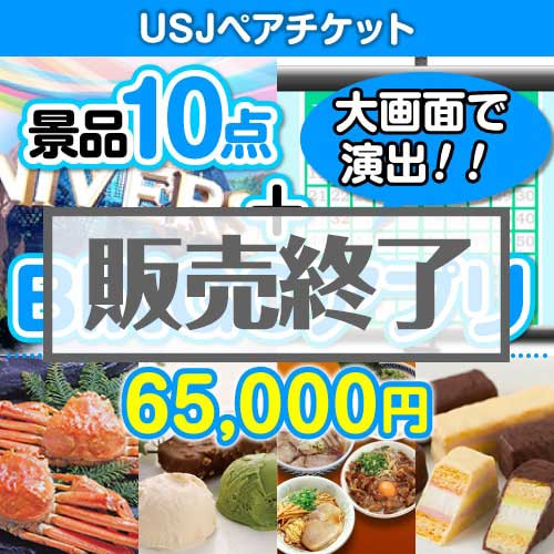 ＜販売終了＞【景品&BINGOアプリまとめ買い景品セット：当選者10名様向け】USJチケット 10点セット [送料無料・全品目録パネル付・当日出荷可]★