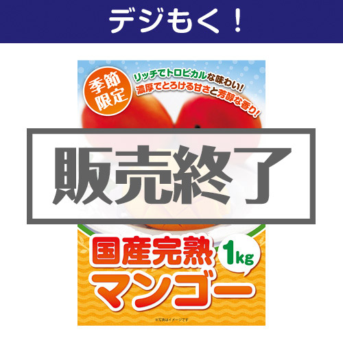 ＜販売終了＞＜季節限定＞【デジもく！】国産完熟マンゴー1kg（パネル・目録無し）[当日メール納品可・送料無し]