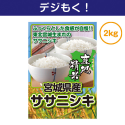 ＜販売終了＞【デジもく！】宮城県産ササニシキ2kg（パネル・目録無し）
