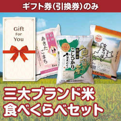 【ギフト券】三大ブランド米・食べくらべセット 花コース（目録のみ）
