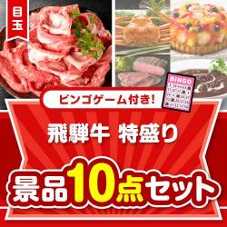 【ビンゴゲーム付き】飛騨牛特盛り10点セット