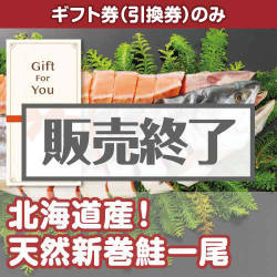 ＜販売終了＞＜数量限定＞【ギフト券】北海道産！天然新巻鮭一尾（目録のみ）　※販売期間：8/30 13時～12/23 13時