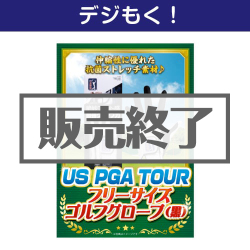 ＜販売終了＞【デジもく！】US PGA TOURフリーサイズゴルフグローブ（黒）（パネル・目録無し）