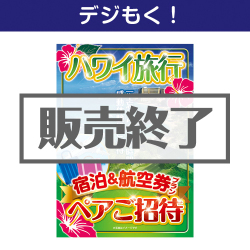 ＜販売終了＞【デジもく！】ハワイ旅行 宿泊＆航空券プラン3泊5日 ペアご招待（パネル・目録無し）＜決済方法：銀行振込のみ＞