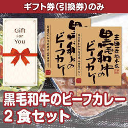 【ギフト券】黒毛和牛のビーフカレー2食セット（目録のみ）