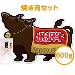 ＜販売終了＞【パネもく！】米沢牛焼肉セット600ｇ（A2型抜きパネル付）