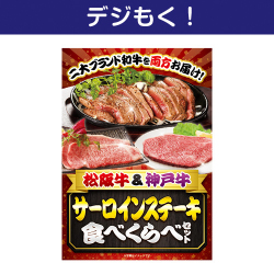 【デジもく！】松阪牛＆神戸牛 サーロインステーキ食べくらべセット（パネル・目録無し）
