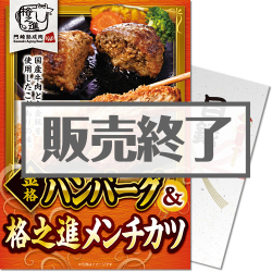 ＜販売終了＞【パネもく！】金格ハンバーグ＆格之進メンチカツ（各3個）（A4パネル付）