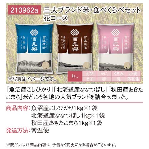 パネもく！】三大ブランド米 食べくらべセット 花コース-景品パーク