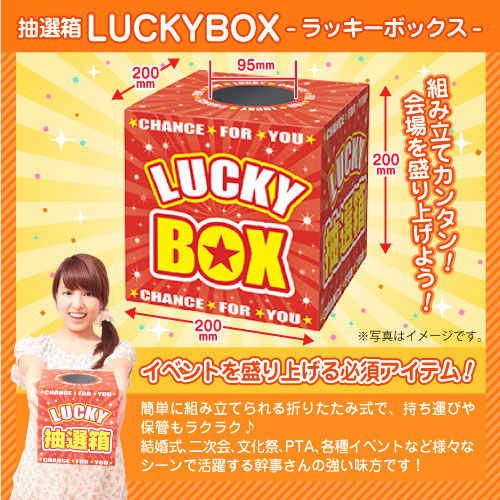 ラッキーボックス 新生活おすすめ 抽選箱 ラッキーボックス 200mm角 1個入 【品番:37-7901