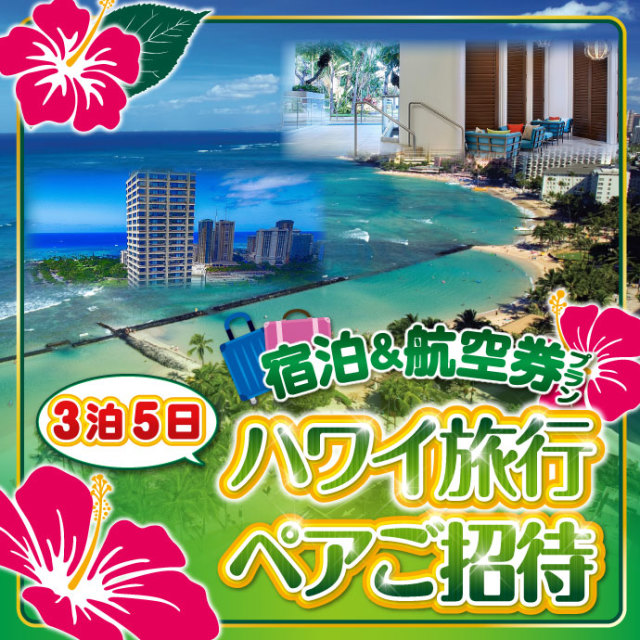 デジもく ハワイ旅行 宿泊 航空券プラン3泊5日 ペアご招待 パネル 目録無し 決済方法 銀行振込のみ