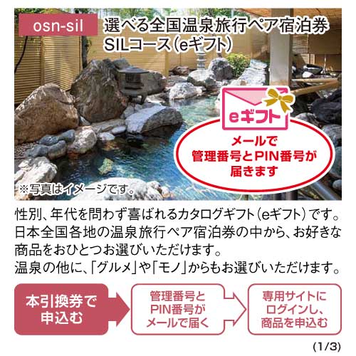 パネもく！】選べる全国温泉旅行ペア宿泊券 SILコース（eギフト