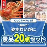 【楽々まとめ買い景品セット】QUOカード付き！“釜ゆで”姿ずわいがに20点セット（パネもく！10点・QUOカード10点）
