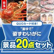 【楽々まとめ買い景品セット】QUOカード付き！“釜ゆで”姿ずわいがに20点セット（パネもく！10点・QUOカード10点）