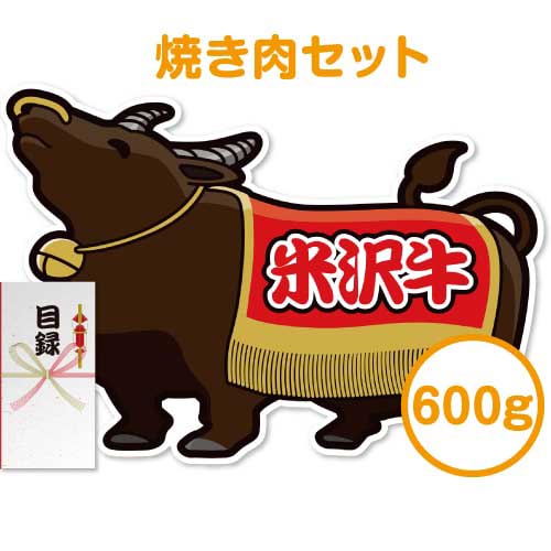 ＜販売終了＞【パネもく！】米沢牛焼肉セット600ｇ（A2型抜きパネル付）