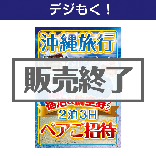 ＜販売終了＞【デジもく！】沖縄旅行 宿泊&航空券プラン ペアご招待（パネル・目録無し）＜決済方法：銀行振込のみ＞