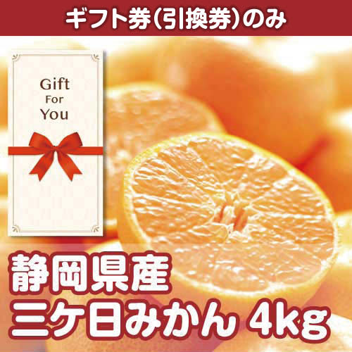 ＜2026年7月入荷予定＞＜季節限定＞【ギフト券】静岡県産 三ケ日みかん4kg（目録のみ）　※販売期間：7/1 10時～10/14 10時