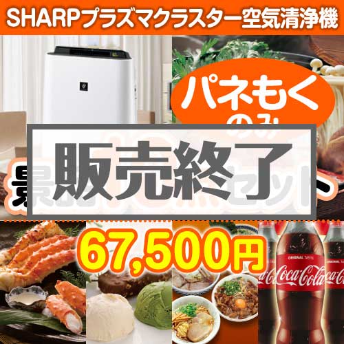 ＜販売終了＞【楽々まとめ買い景品セット：当選者10名様向け】SHARPプラズマクラスター空気清浄機 10点セット [送料無料・全品目録パネル付・当日出荷可]
