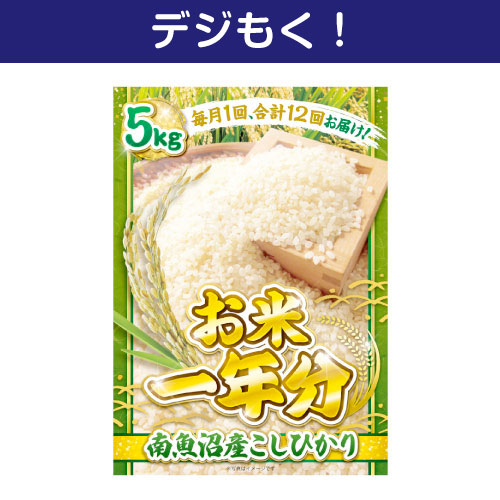 【デジもく！】＜お米一年分＞南魚沼産こしひかり5kgコース（パネル・目録無し）