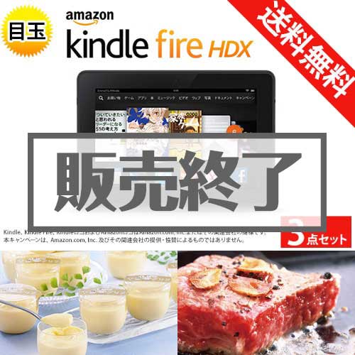 ＜販売終了＞【楽々まとめ買い景品セット：当選者3名様向け】Kindle Fire HDX 3点セット[送料無料・全品目録パネル付・当日出荷可]