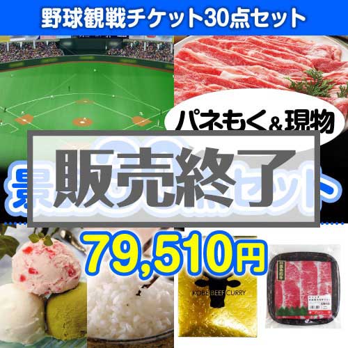 ＜販売終了＞【楽々まとめ買い景品セット：当選者30名様向け】野球観戦チケット30点セット 