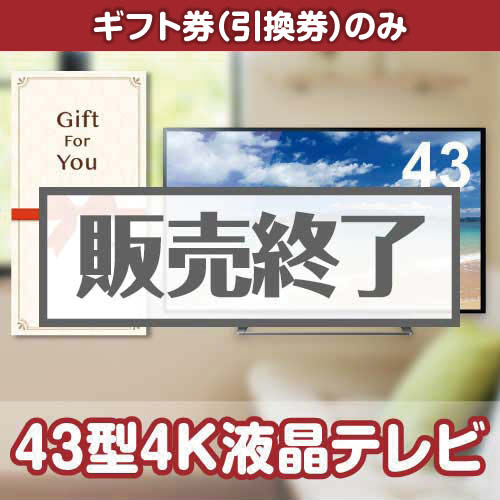 ＜販売終了＞【ギフト券】43型4K液晶テレビ（目録のみ）