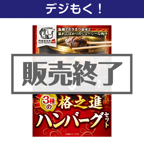 ＜販売終了＞【デジもく！】格之進 3種のハンバーグセット（パネル・目録無し）