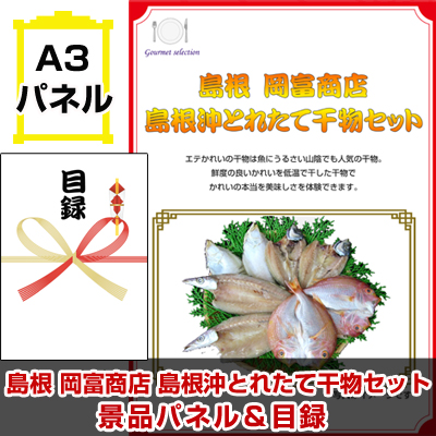 島根　岡富商店　島根沖とれたて干物セット 【A3景品パネル＆引換券付き目録】（sseg105-3t）※オンライン景品対応