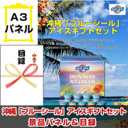 沖縄　「ブルーシール」　アイスギフトセット【A3景品パネル＆引換券付き目録】（oba227）