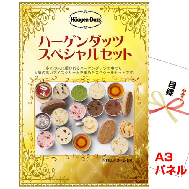 ビンゴ・イベントの景品はお任せ！ ハーゲンダッツ スペシャルセット 【A3景品パネル＆引換券付き目録】（hg10）