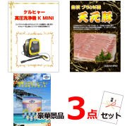 ビンゴ・イベントの景品はお任せ！ ケルヒャー高圧洗浄機＆イベリコ豚＆ブルーシール豪華３点セット 【景品パネル＆引換券付き目録】14031