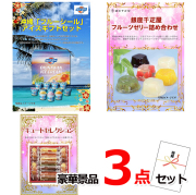ビンゴ・イベントの景品はお任せ！ ブルーシール＆千疋屋フルーツゼリー＆キュート豪華３点セット 【景品パネル＆引換券付き目録】14034