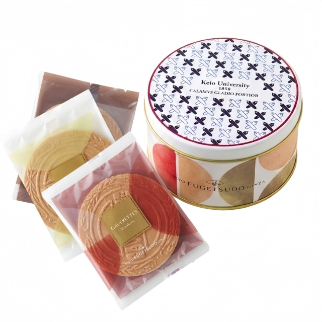 慶應義塾ゴーフレットミニ缶