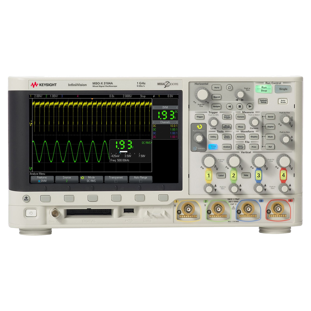 【お問合せ商品】Keysight オシロスコープ 1.0GHz 4個のアナログchと16個のデジタルch 5GSa/s MSOX3104A