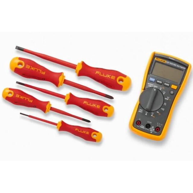 Fluke 117デジタル・マルチメーター + 絶縁ハンド・ツール・スターター・キット IB117K