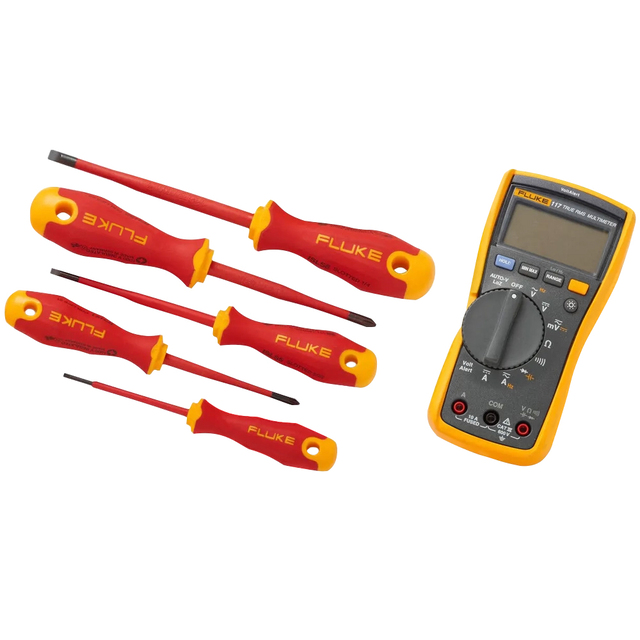 Fluke 117デジタル・マルチメーター + 絶縁ハンド・ツール・スターター・キット IB117K