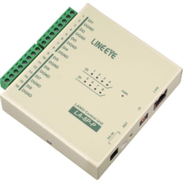 ラインアイ LAN接続型デジタルIOユニット ドライ接点入力8点制御可能 LA-8P-P