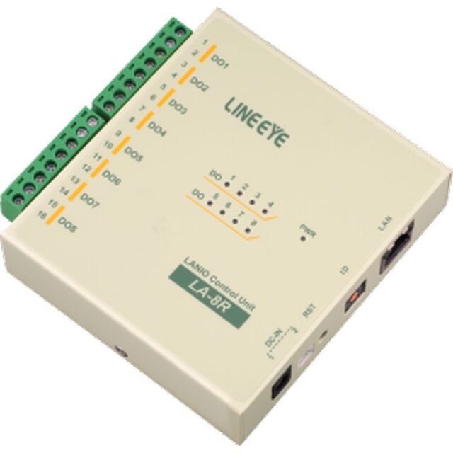 ラインアイ LAN接続型デジタルIOユニット リレー出力8点制御可能LA-8R