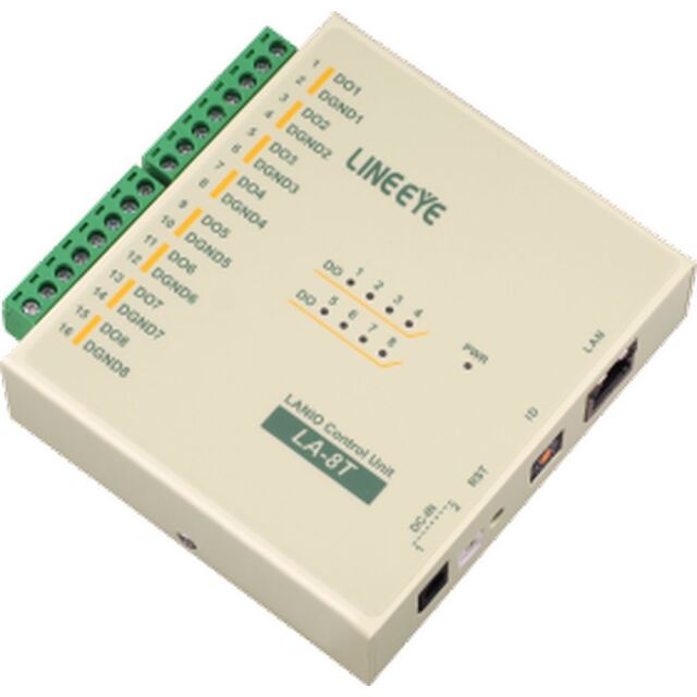 ラインアイ LAN接続型デジタルIOユニット オープンコレクタ出力8点制御可能 LA-8T