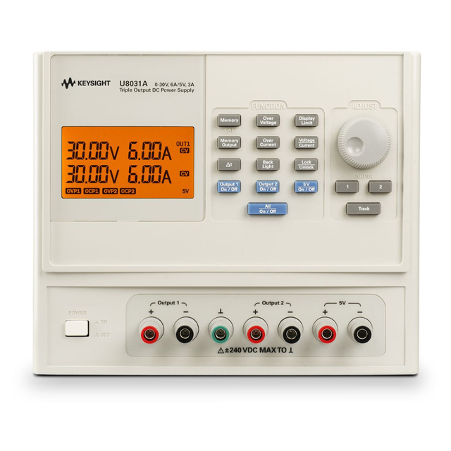 【お問合せ商品】Keysight  トリプル出力DC電源、30V/6A（2x）と5V/3A、375W U8031A