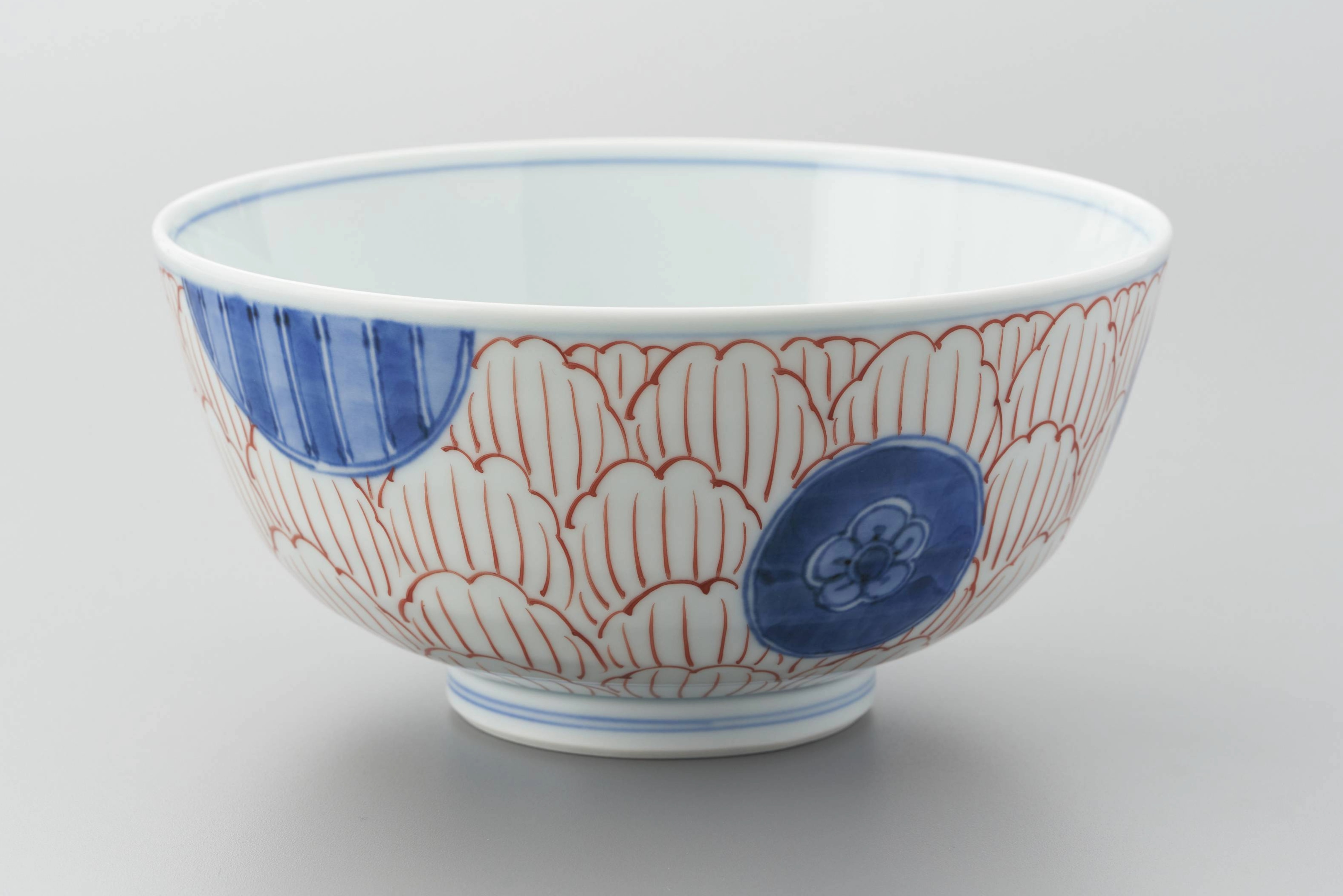 染錦丸紋牡丹5.5寸段入丼