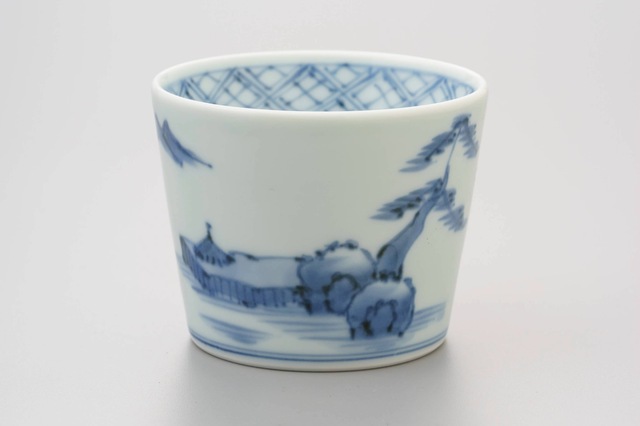 染付山水そば猪口