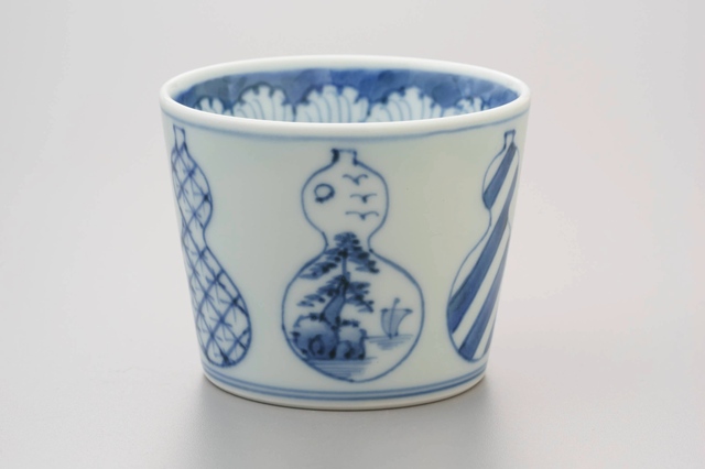 染付並瓢（無病息災）そば猪口